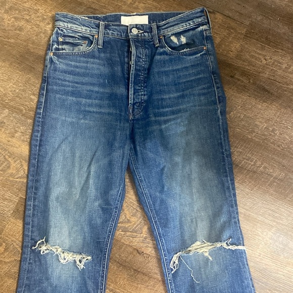 MOTHER THE TRIPPER CHEW IN CRYIN’ COWBOYS HI RISE BUTTON FLY RAW DISTRESSED HEM - Picture 8 of 17